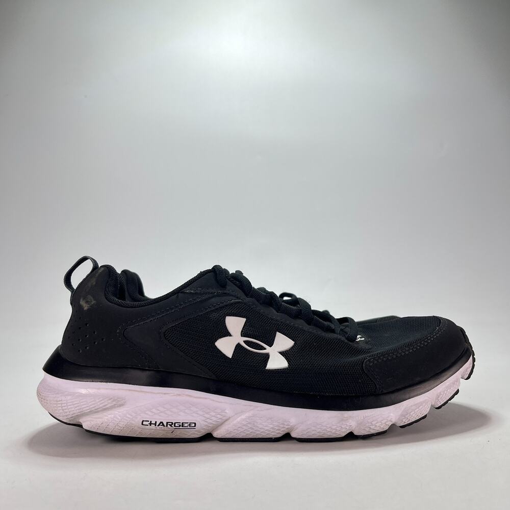Under Armour Charged Assert 9 Black White Running Shoes 3024590-001 Men's Sz 10
